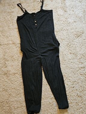 Honeydew USA Black Spaghetti-Strap Jumpsuit with Button Front